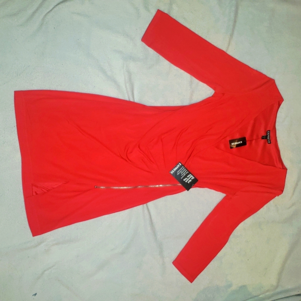 Express wrap around red dress